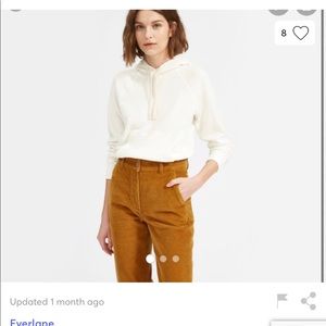 Everlane White Lightweight French Terry Hoodie